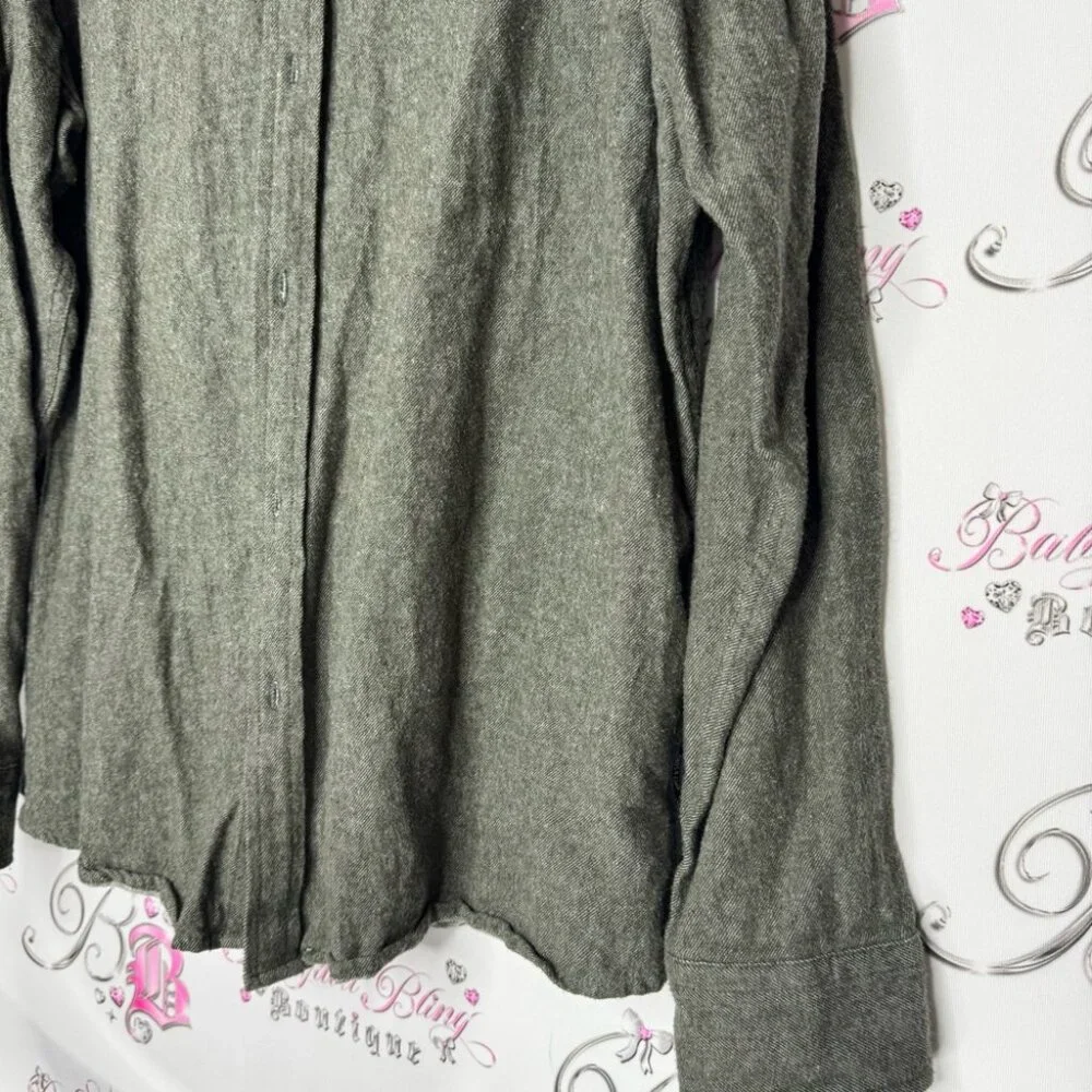 Only & sons Men's Gray green Shirt army color button up comfy soft - Picture 3 of 10